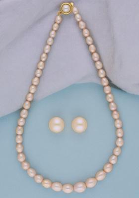 Pink Gold Plated Alloy Necklace Set