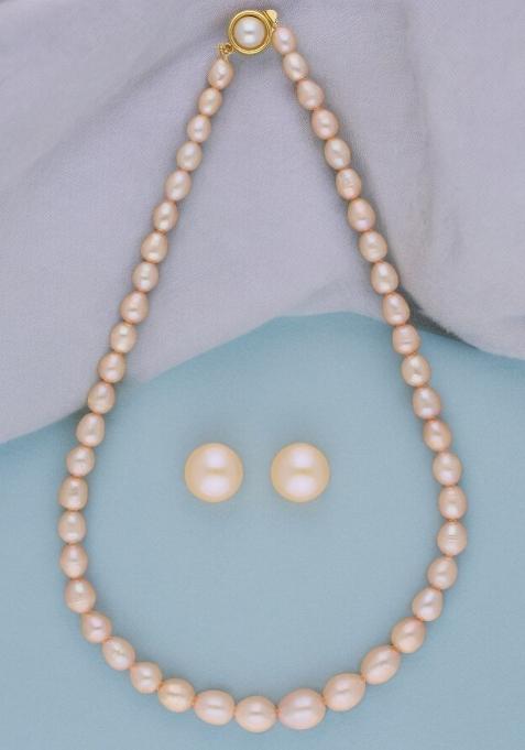 Pink Gold Plated Alloy Necklace Set