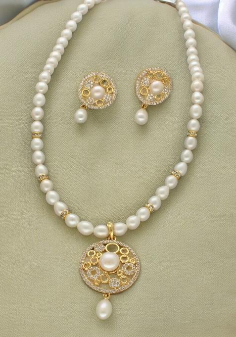 White Gold Plated Alloy Necklace Set