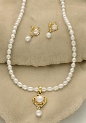 White Gold Plated Alloy Necklace Set