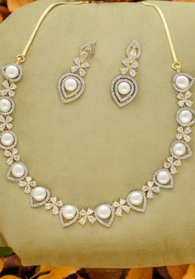 White Gold Plated Alloy Necklace Set
