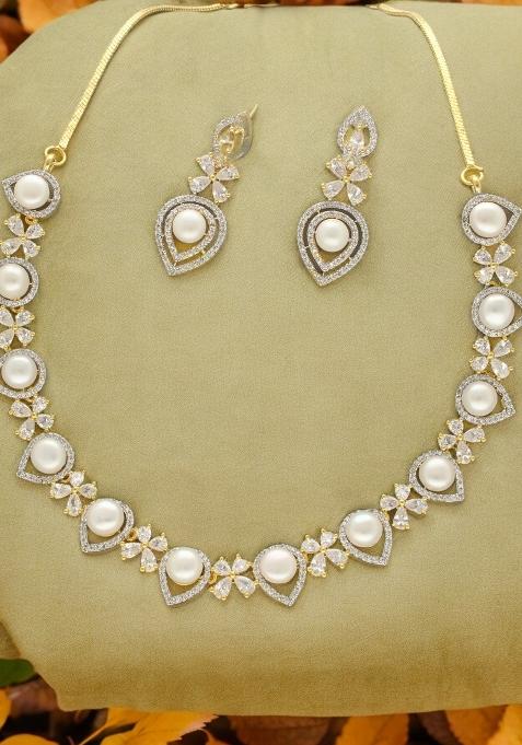 White Gold Plated Alloy Necklace Set