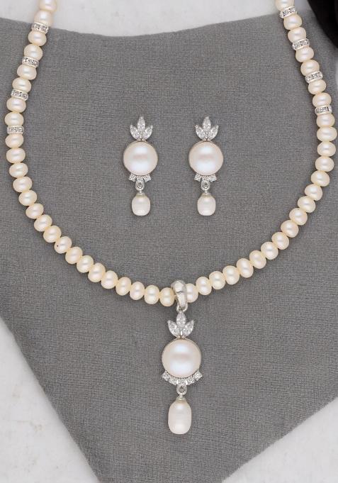 White Gold Plated Alloy Necklace Set