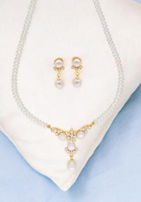 White Gold Plated Alloy Necklace Set