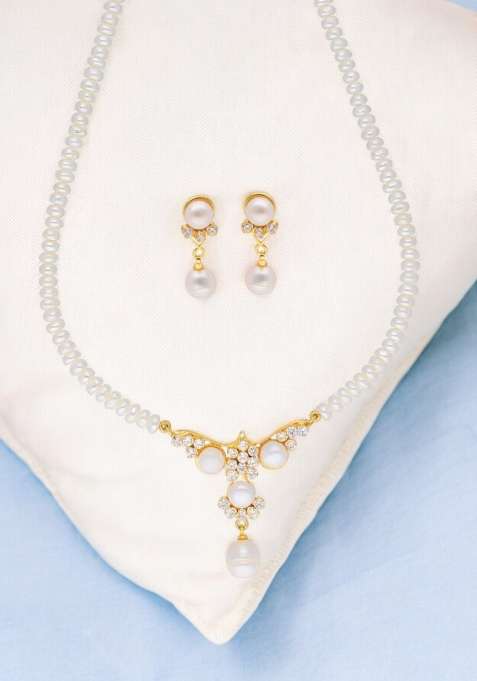 White Gold Plated Alloy Necklace Set