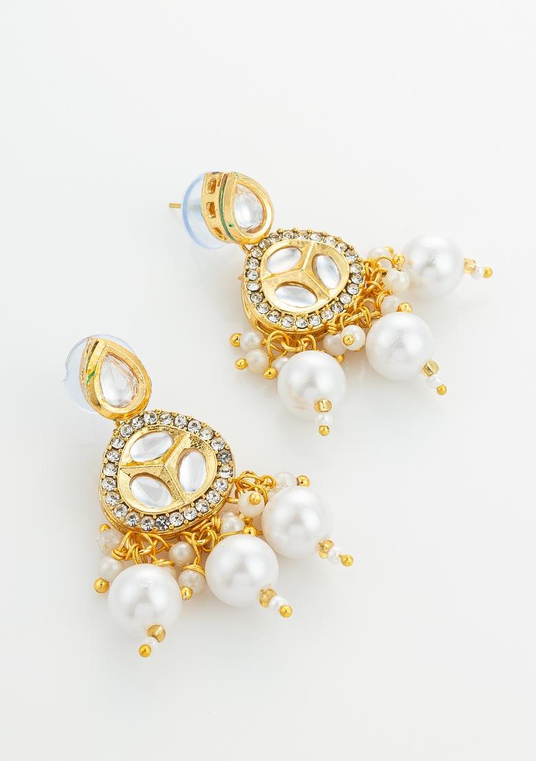 Multicolor Gold Plated Brass Necklace And Earrings - Indya