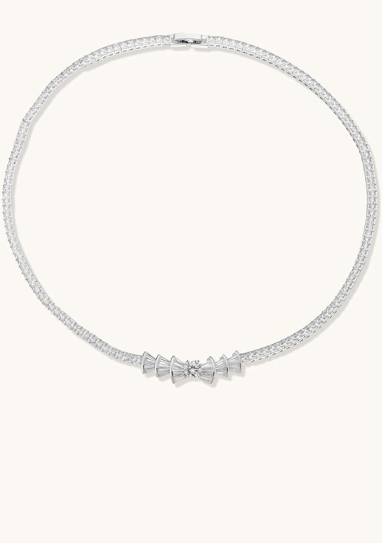 Silver Plated Cz Studded Jewellery Set - Indya