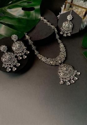 Oxidised Platinum Plating Zinc Alloy Jewellery Set