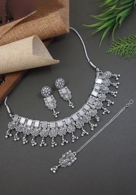 Oxidised Platinum Plating Zinc Alloy Jewellery Set