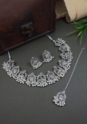 Oxidised Platinum Plating Zinc Alloy Jewellery Set