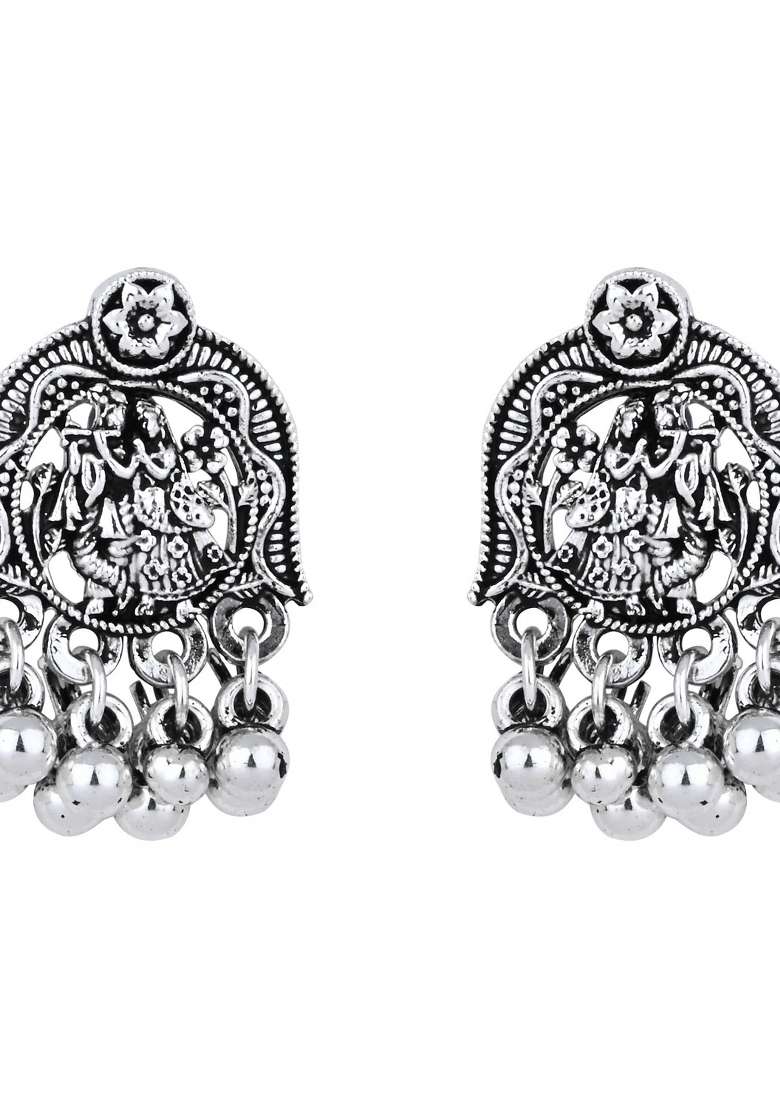 Oxidised Platinum Plating Zinc Alloy Jewellery Set - Indya