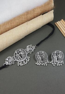 Oxidised Platinum Plating Zinc Alloy Jewellery Set