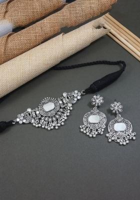Oxidised Platinum Plating Zinc Alloy Jewellery Set