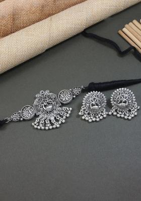 Oxidised Platinum Plating Zinc Alloy Jewellery Set