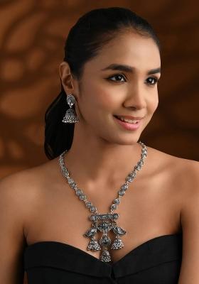 Oxidised Platinum Plating Zinc Alloy Jewellery Set