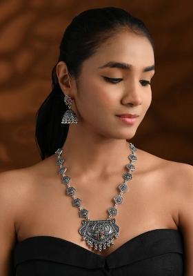 Oxidised Platinum Plating Zinc Alloy Jewellery Set