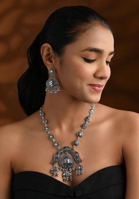 Oxidised Platinum Plating Zinc Alloy Jewellery Set