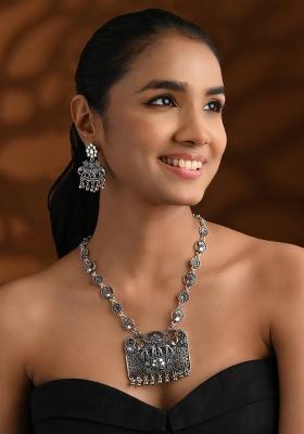 Oxidised Platinum Plating Zinc Alloy Jewellery Set