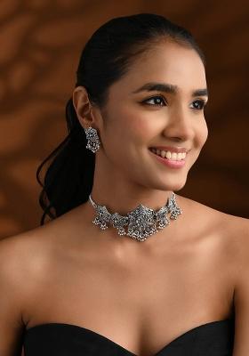 Oxidised Platinum Plating Zinc Alloy Jewellery Set