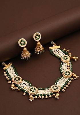 Gold Artificial Alloy Necklace Set