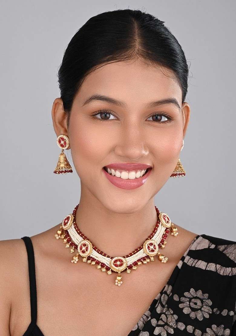 Gold Artificial Alloy Necklace Set - Indya