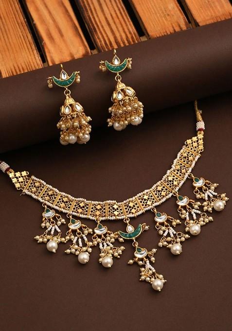 Gold Artificial Alloy Necklace Set