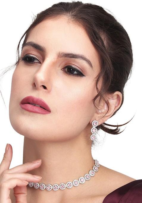 Silver Artificial Alloy Necklace Set