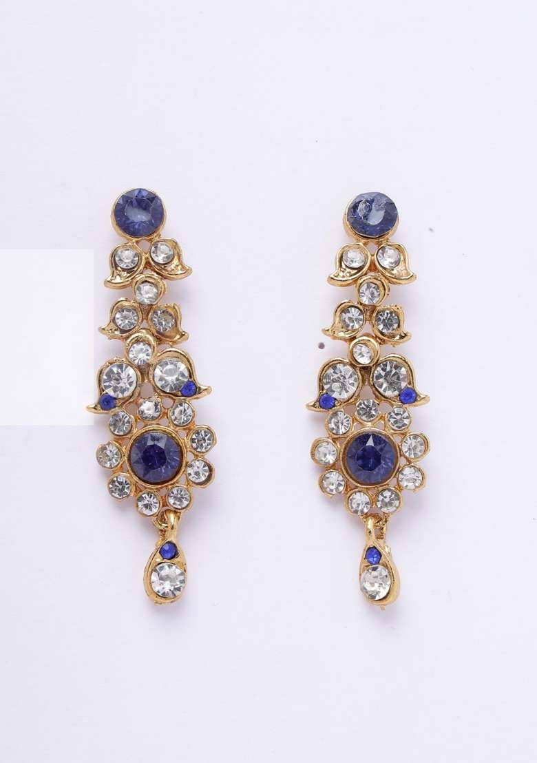 Blue Gold Plated Brass Jewellery Set - Indya