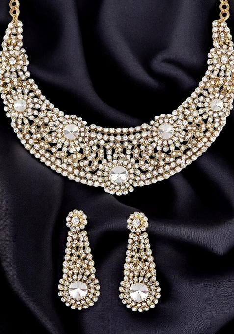 White Gold Plated Brass Jewellery Set