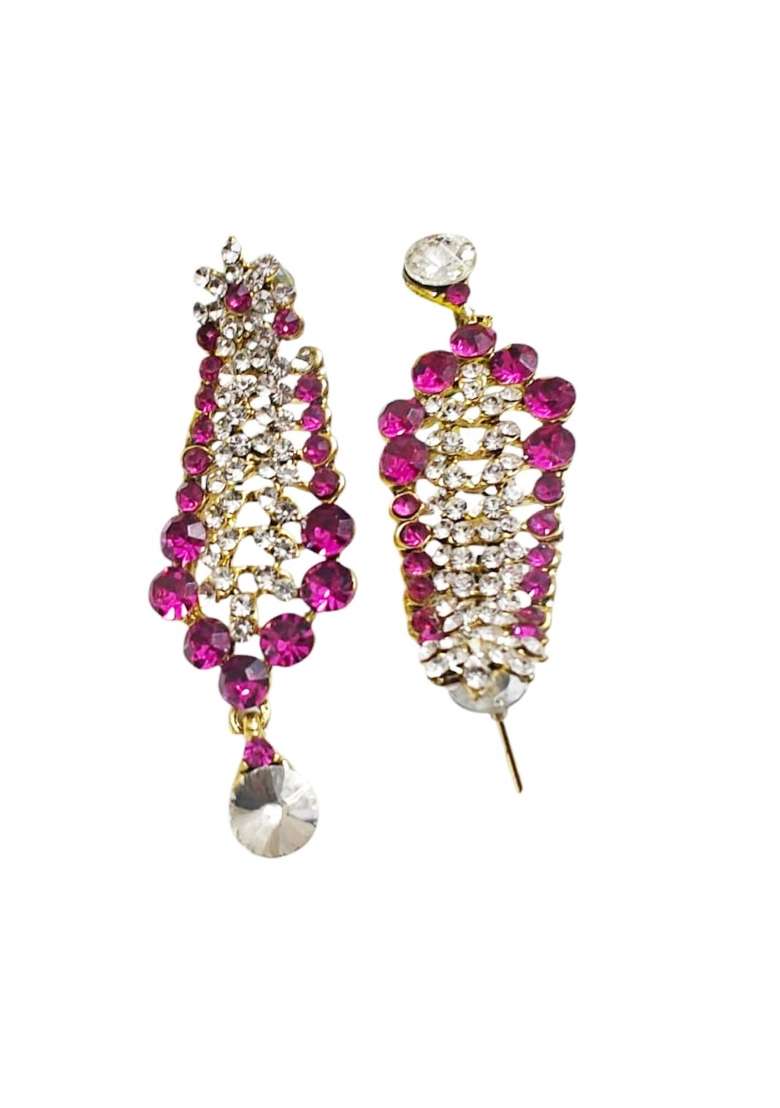 Pink Gold Plated Brass Jewellery Set - Indya