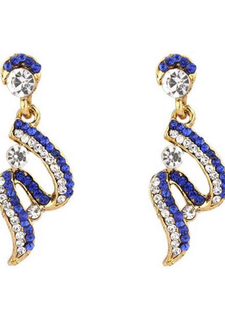 Blue Gold Plated Brass Jewellery Set - Indya