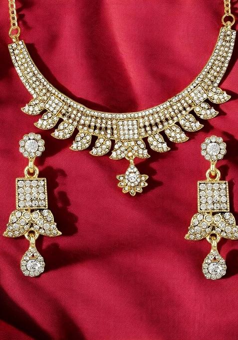 White Gold Plated Brass Jewellery Set