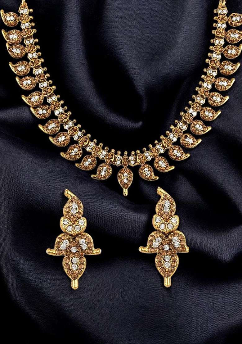 Gold Plated Brass Jewellery Set - Indya