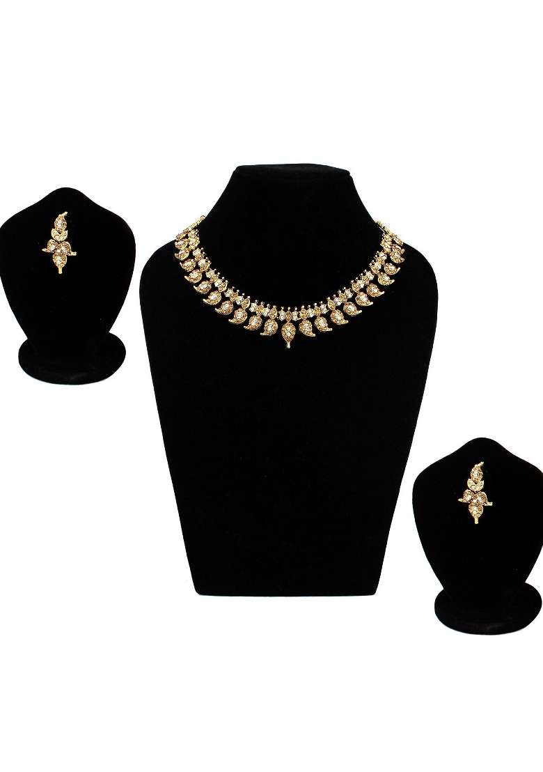Gold Plated Brass Jewellery Set - Indya