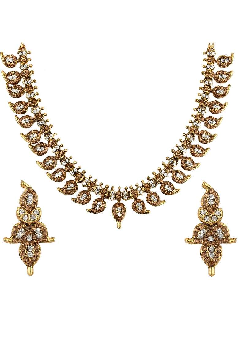 Gold Plated Brass Jewellery Set - Indya