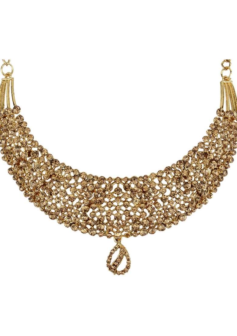 Gold Plated Brass Jewellery Set - Indya