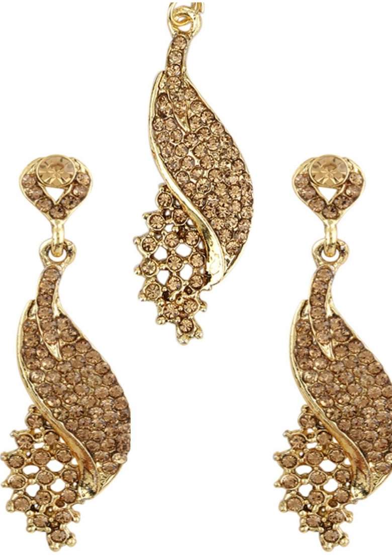 Gold Plated Brass Jewellery Set - Indya