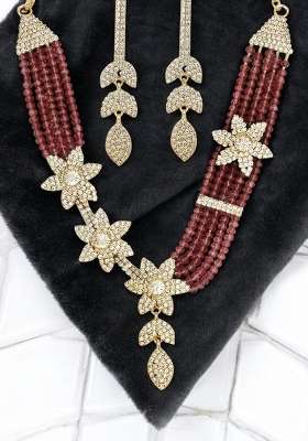 Brown Gold Plated Brass Jewellery Set