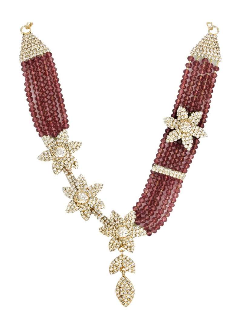 Brown Gold Plated Brass Jewellery Set - Indya