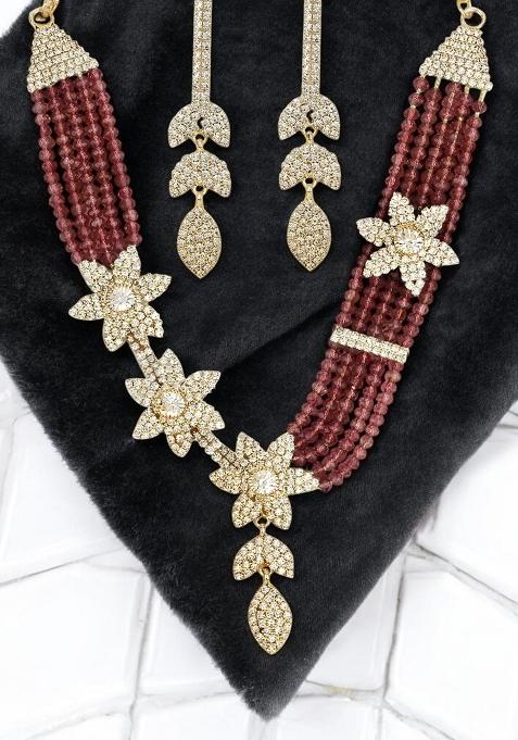 Brown Gold Plated Brass Jewellery Set