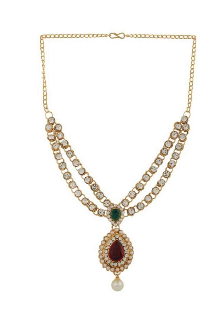 Multicolor Gold Plated Brass Jewellery Set - Indya