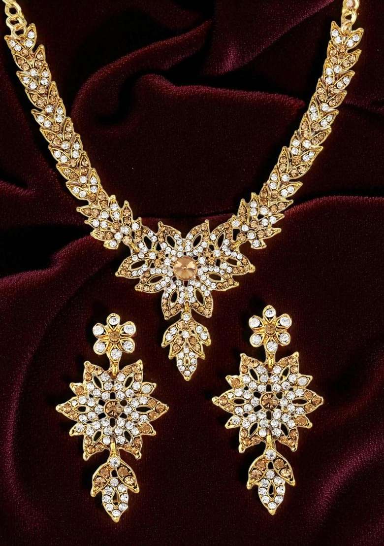 Gold Plated Brass Jewellery Set - Indya