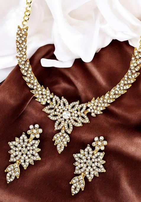 White Gold Plated Brass Jewellery Set