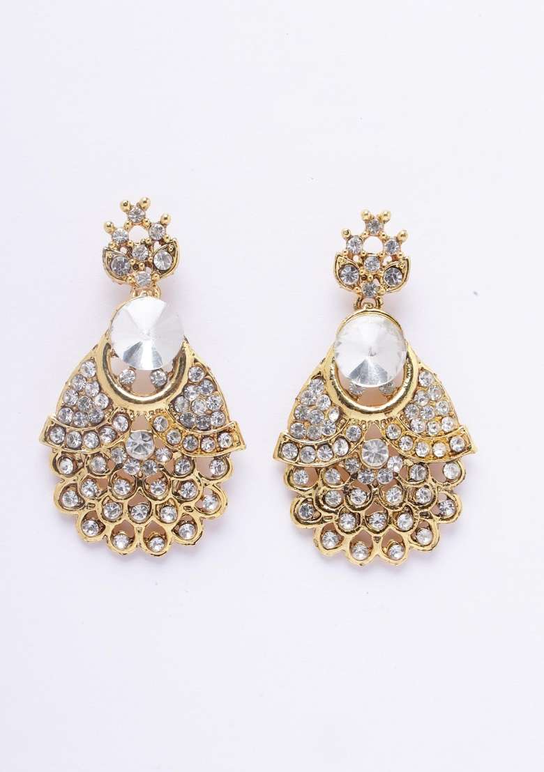 White Gold Plated Brass Jewellery Set - Indya
