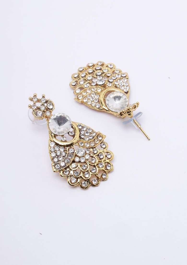 White Gold Plated Brass Jewellery Set - Indya