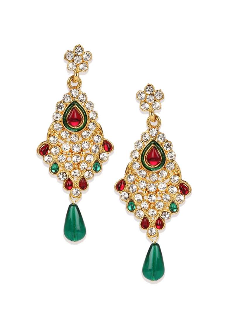 Multicolor Gold Plated Brass Jewellery Set - Indya