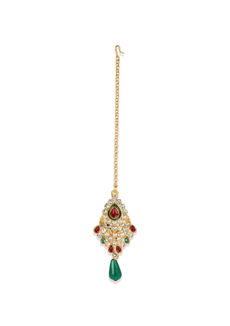 Multicolor Gold Plated Brass Jewellery Set - Indya