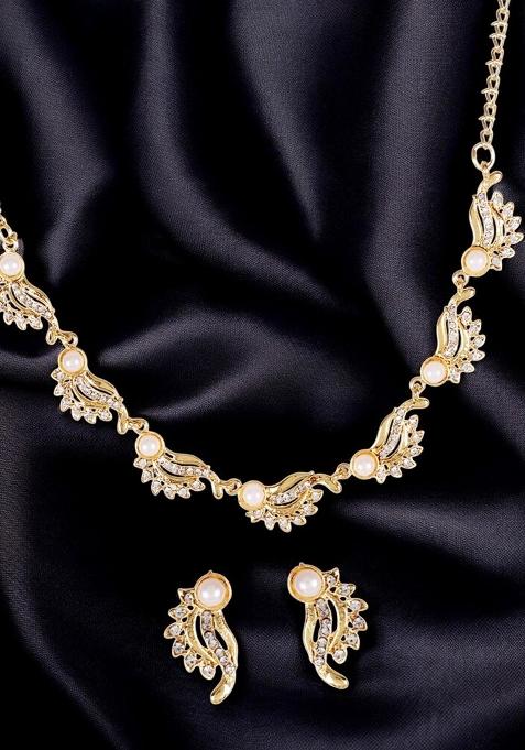 White Gold Plated Brass Jewellery Set