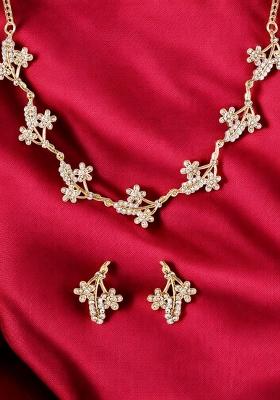 White Gold Plated Brass Jewellery Set