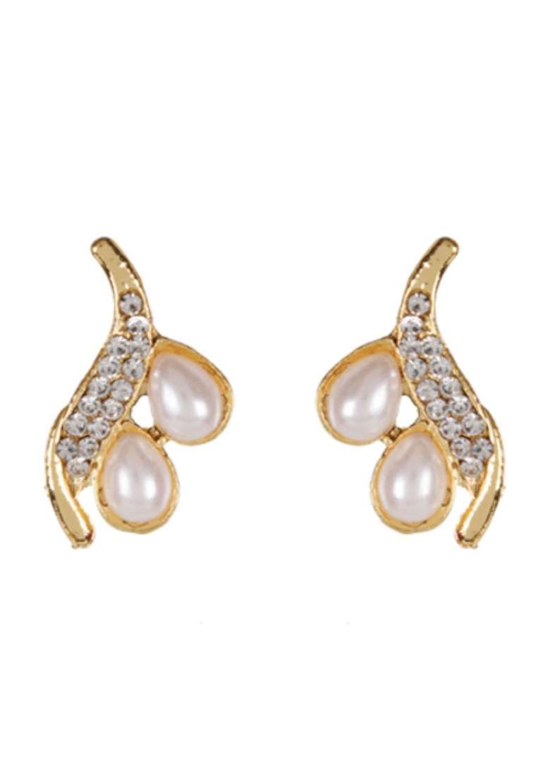 White Gold Plated Brass Jewellery Set - Indya